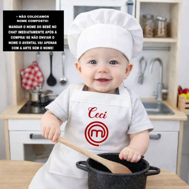 Avental chef e Touca de Confeiteiro