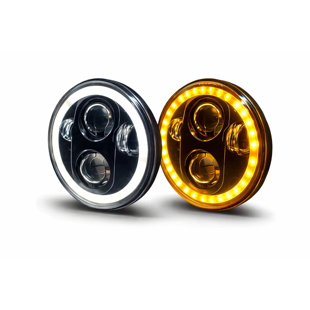 Kit 2 Farol Angel Eyes Defender Led Jeep Troller Fusca Kombi