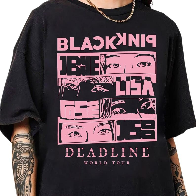BLACKPINK ロサンゼルス限定 DEADLINE TシャツSサイズ Camiseta Unissex Oversized Plus Size Feminina Masculina BlackPink