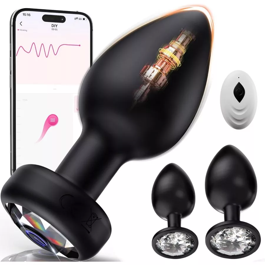 Vibrador de enchufe anal con estimulador anal de control remoto para sexo anal CU-BT
