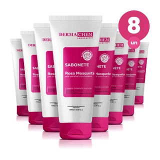 Kit 8 Sabonete Ultra Hidratante Rosa Mosqueta 100ml Dermachem em Oferta na Shopee