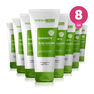 Kit 8 Sabonete Ácido Salicílico Pele Oleosa 100ml Dermachem em Oferta na Shopee