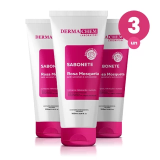 Kit 3 Sabonete Ultra Hidratante Rosa Mosqueta 100ml Dermachem em Oferta na Shopee