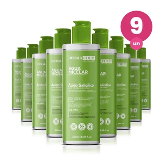 Kit 9 Água Micelar Ácido Salicílico Pele Oleosa 250ml Dermachem em Oferta na Shopee
