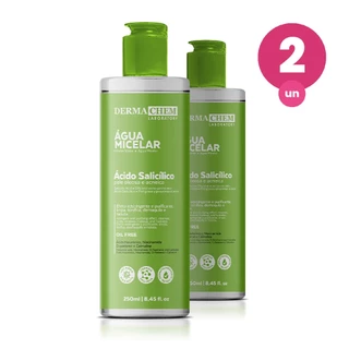 Kit 2 Água Micelar Ácido Salicílico Pele Oleosa 250ml Dermachem em Oferta na Shopee
