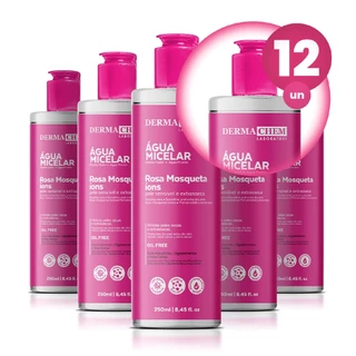 Kit 12 Água Micelar Rosa Mosqueta 250ml Dermachem em Oferta na Shopee