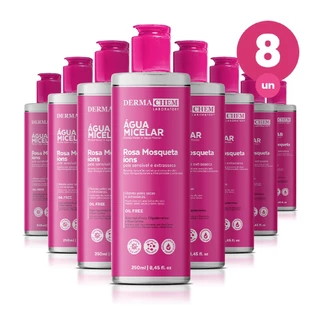 Kit 8 Água Micelar Rosa Mosqueta 250ml Dermachem em Oferta na Shopee