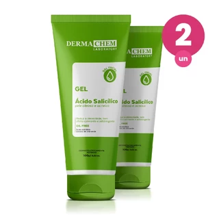 Kit 2 Gel Facial Antioleosidade Ácido Salicílico 100g Dermachem em Oferta na Shopee