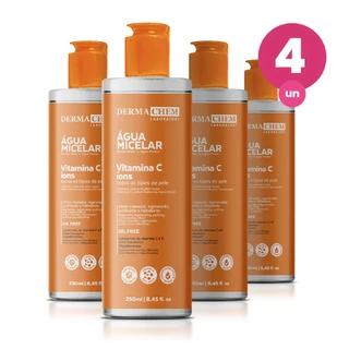 Kit 4 Água Micelar Vitamina C 250ml Dermachem em Oferta na Shopee