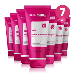 Kit 7 Gel Facial Antiressecamento Rosa Mosqueta 100g Dermachem em Oferta na Shopee