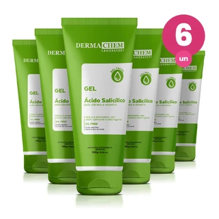 Kit 6 Gel Facial Antioleosidade Ácido Salicílico 100g Dermachem em Oferta na Shopee