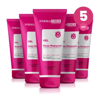 Kit 5 Gel Facial Antiressecamento Rosa Mosqueta 100g Dermachem em Oferta na Shopee