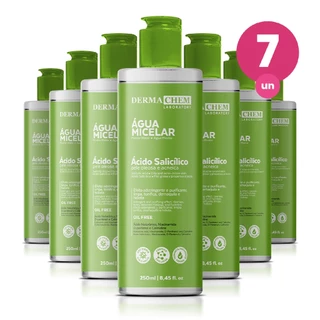 Kit 7 Água Micelar Ácido Salicílico Pele Oleosa 250ml Dermachem em Oferta na Shopee