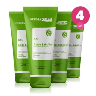 Kit 4 Gel Facial Antioleosidade Ácido Salicílico 100g Dermachem em Oferta na Shopee