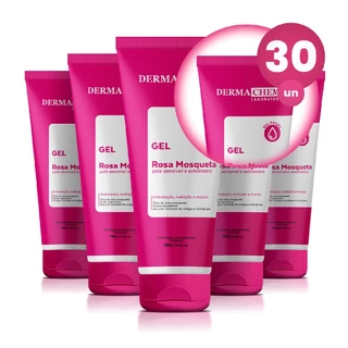 Kit 30 Gel Facial Antiressecamento Rosa Mosqueta 100g Dermachem em Oferta na Shopee
