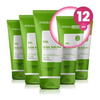 Kit 12 Gel Facial Antioleosidade Ácido Salicílico 100g Dermachem em Oferta na Shopee