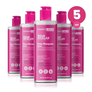 Kit 5 Água Micelar Rosa Mosqueta 250ml Dermachem em Oferta na Shopee