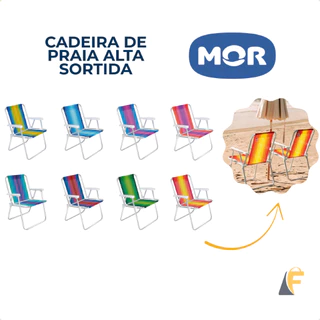 Cadeira De Praia Alta Conforto Mor Camping Alumínio Colorido em Oferta na Shopee