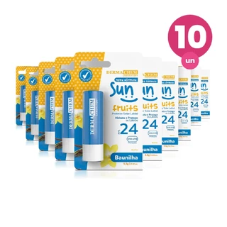 Kit 10 Protetor Solar Labial Baunilha FPS 24 3,5g Dermachem em Oferta na Shopee