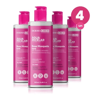 Kit 4 Água Micelar Rosa Mosqueta 250ml Dermachem em Oferta na Shopee
