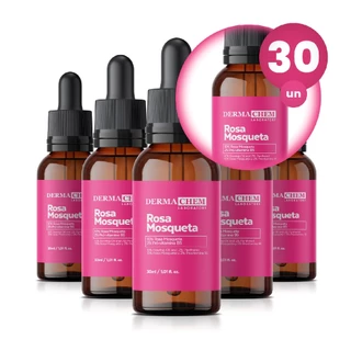 Kit 30 Sérum Facial Rosa Mosqueta 30ml Hidratação Renovação e Clareamento da Pele Dermachem em Oferta na Shopee