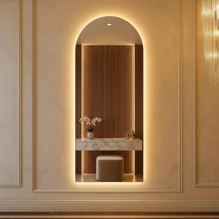 Espelho corpo inteiro Oval Madri Led 120cm x 50cm Led Branca e Amarela Flame Quarto Salão Loja em Oferta na Shopee