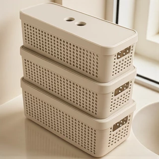 Kit 3 Caixas Organizadoras com Tampa 3,6 Litros Multiuso Banheiro Organização Plástico Resistente em Oferta na Shopee