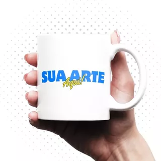 Caneca Personalizada com Sua Arte de Porcelana 325ml com Sua Estampa, Foto, Nome, Frase ou Logotipo
