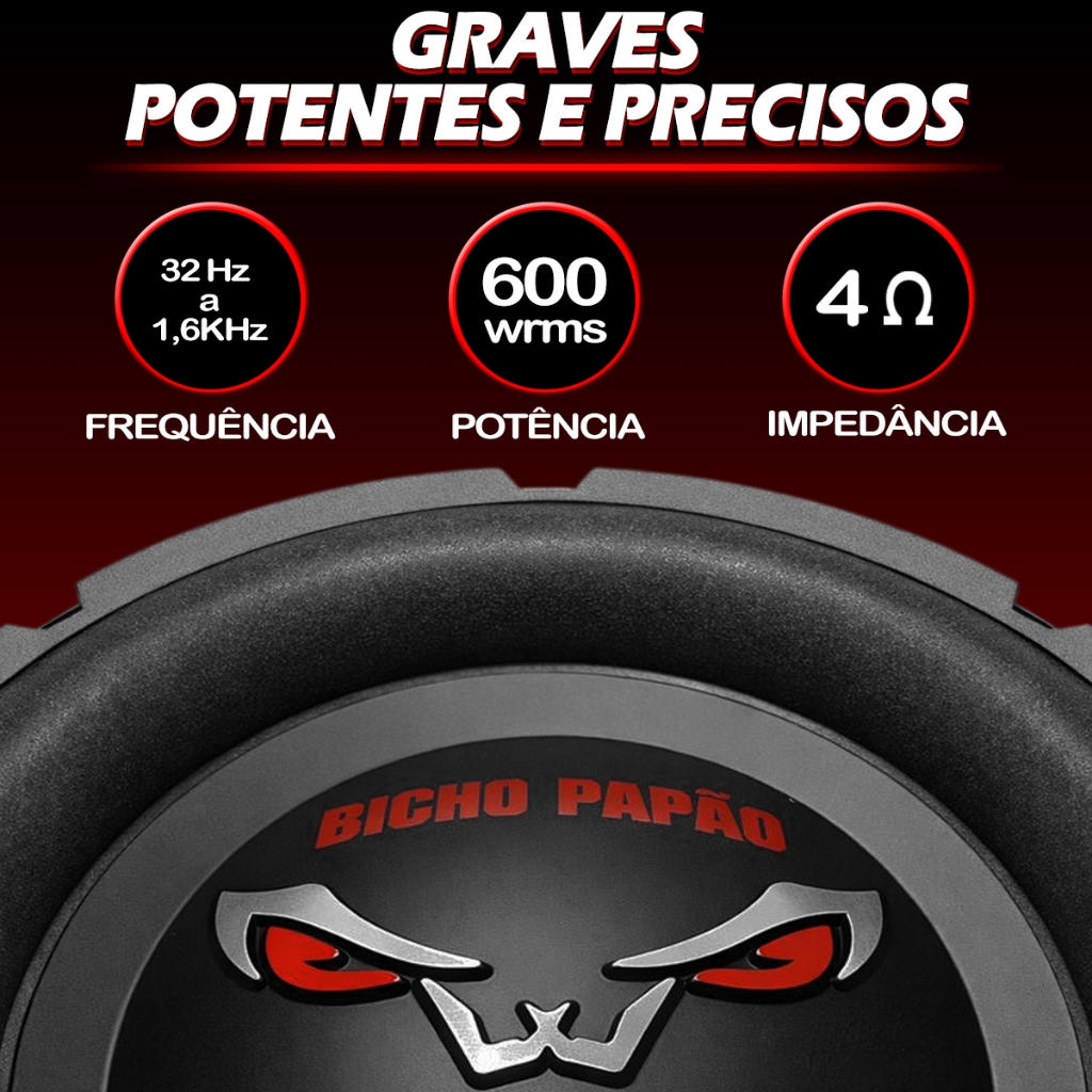 オオハマボウ Som Pra Carro Alto Falante Subwoofer 8 Polegadas Bomber Bicho