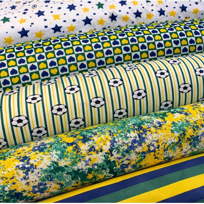 Tecido Malha Estampada Brasil Verde Amarelo 1,80m Para Decorações e Moda Copa do Mundo em Oferta na Shopee