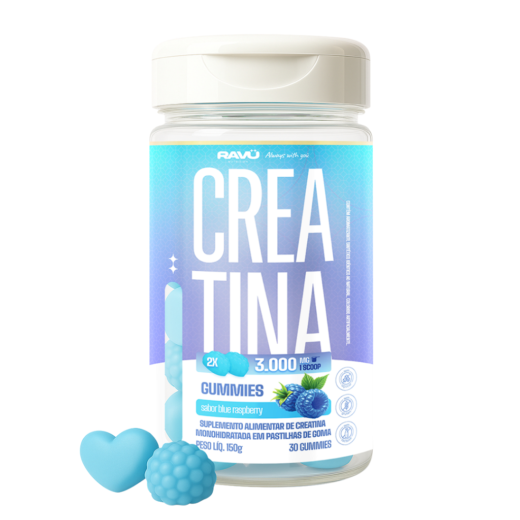 Creatina Gomas Ravu 3g Dose Alta – Ganho de Força Rápido, Mais Massa e ...