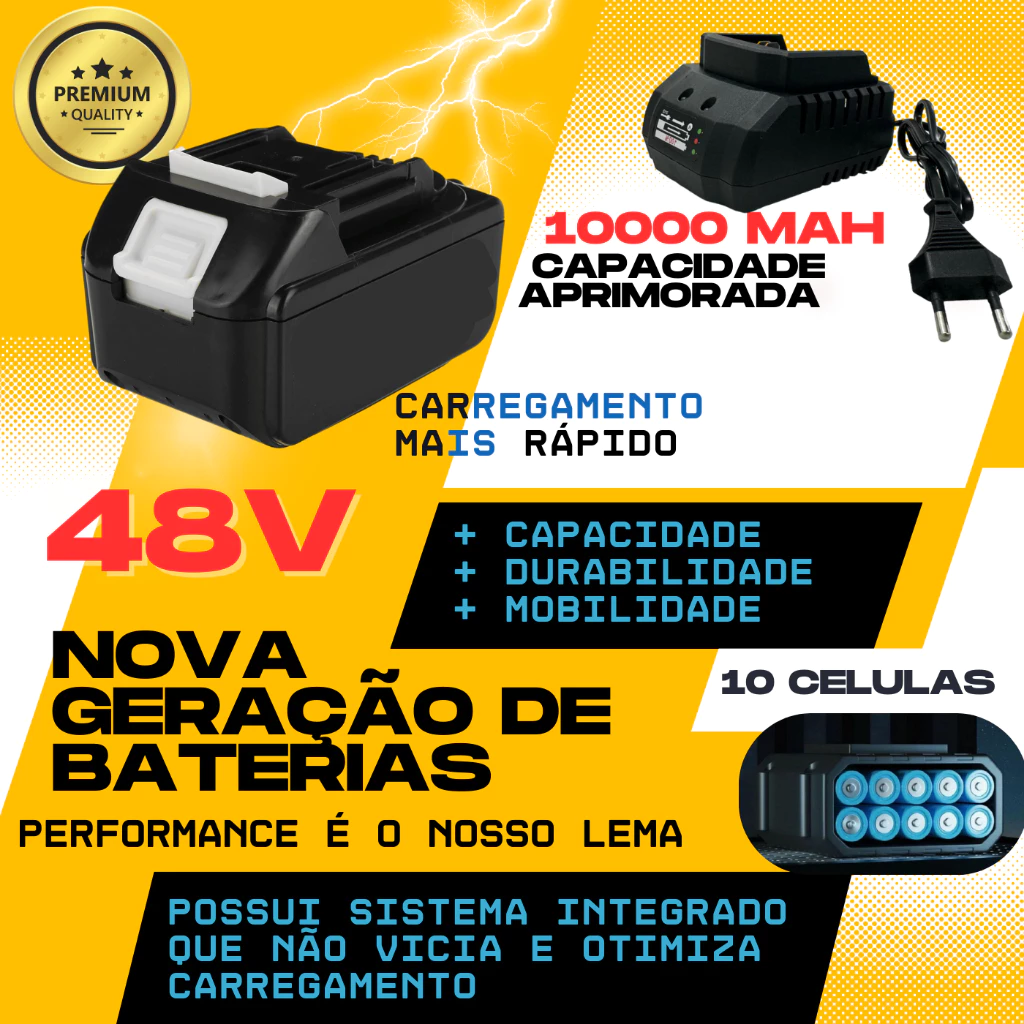 Motosserra Tesoura A Bateria 12 Polegadas 2000w Poda Arvore Brushless 2 Baterias 48v Serra Elétrica - Imagem 4