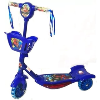 Patinete 3 Rodas Infantil Menino Com Musica C/Cesta Luz E Musica em Oferta na Shopee