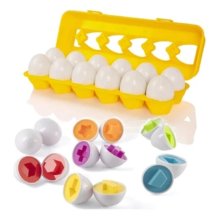 Brinquedo Educativo Jogo Encaixe Cartela 12 Ovos Coloridos moNTESSORIE COLORIDOS