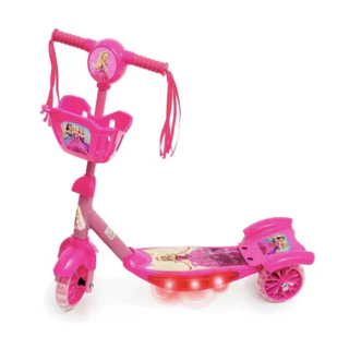 Patinete Infantil Barbie Menina 3 Rodas Com Musica e Luz + Protecao em Oferta na Shopee