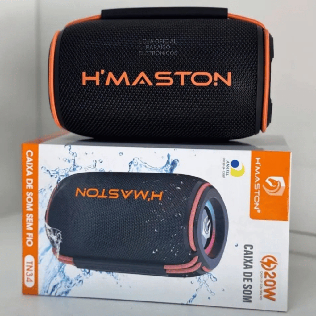 Caixa de Som Portátil 20W RMS Bluetooth RESISTENTE A ÁGUA TN34 H