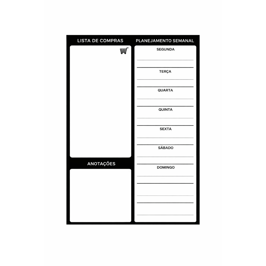 Planner Magnético de Geladeira Escreve e Apaga – CANETA INCLUSA ...