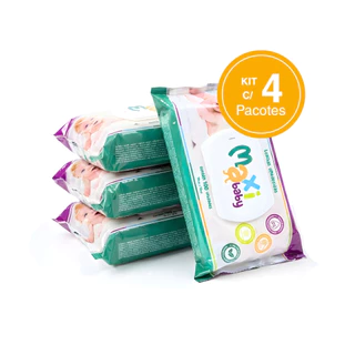 Kit 4 Toalhas Umedecidas Hipoalergênico 100un Cada Maxi Baby em Oferta na Shopee