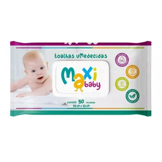 Toalha Lenço Umedecido Hipoalergênico Bebê 50un Maxi Baby em Oferta na Shopee
