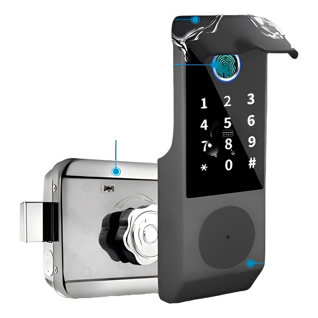 Fechadura Digital Externa Portao Prova D Agua Wifi Tuya Ip67 Preto ...