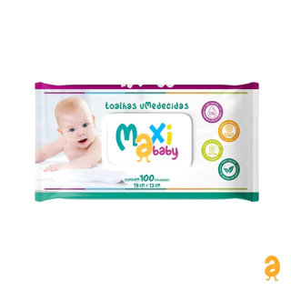 Toalha Lenço Umedecido Hipoalergênico Bebê 100un Maxi Baby em Oferta na Shopee