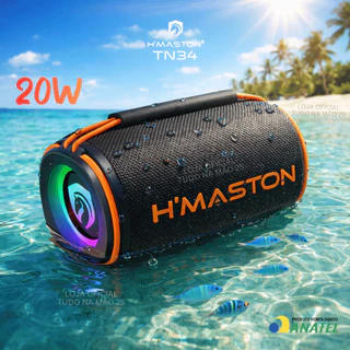 [ORIGINAL] CAIXA DE SOM 20W ALTO FALANTE GRAVE POTENTE HMASTON PROVA D'ÁGUA 20W TWS BLUETOOTH LED em Oferta na Shopee