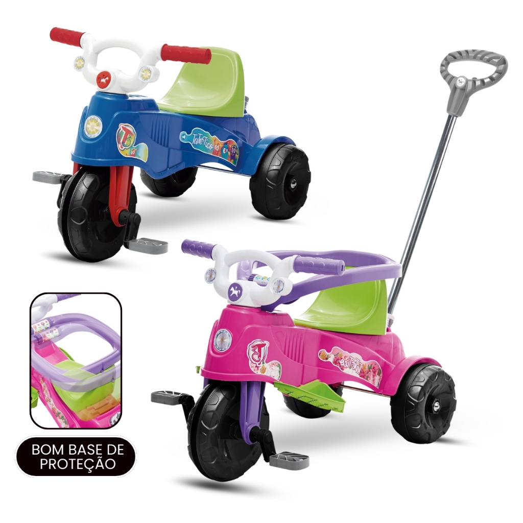 Triciclo Infantil 2 em 1 Com Empurrador e Pedal Carrinho Tatetico ...