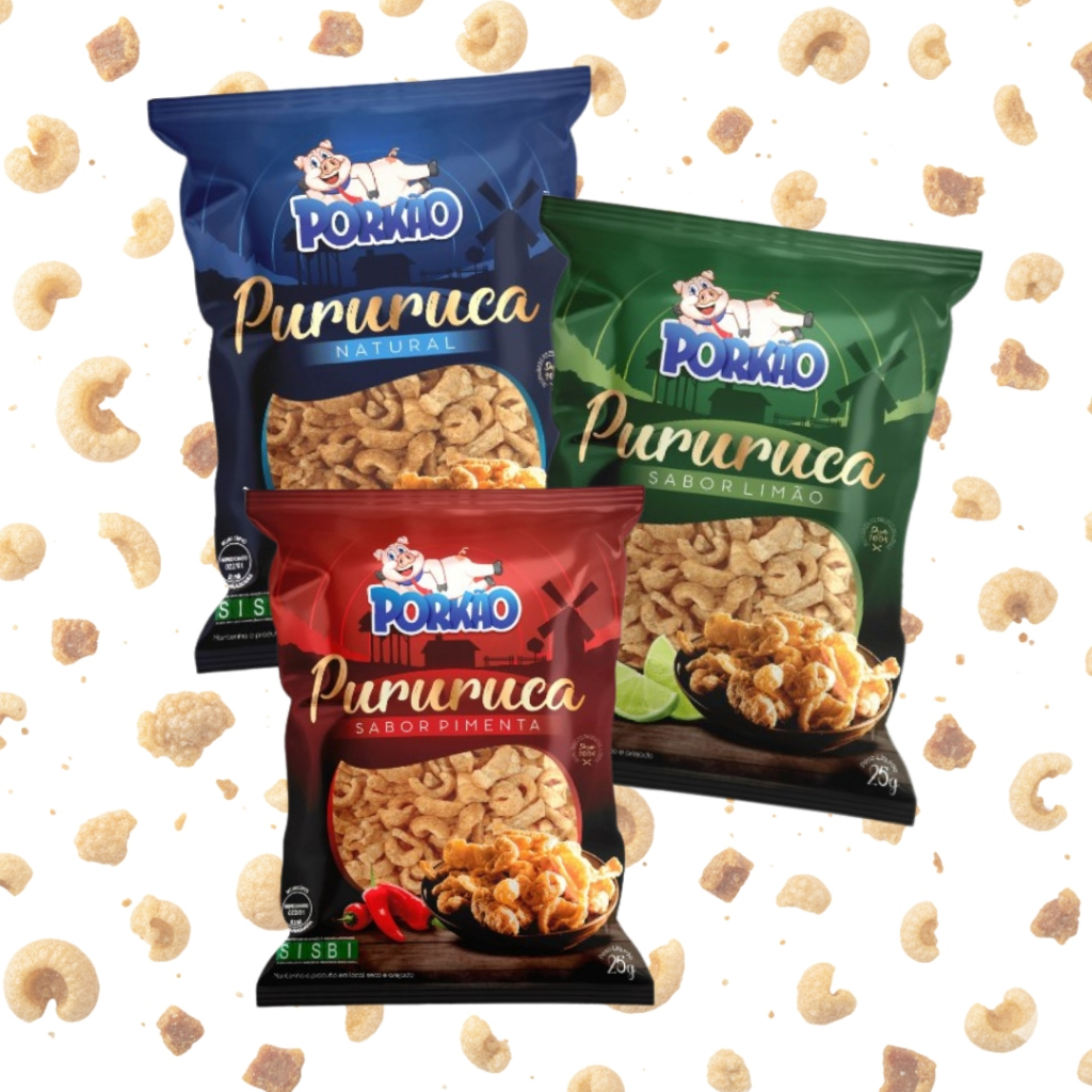 Pacote Pururuca Torresmo Porkão 25g Sabores Sortidos Snack Petisco ...