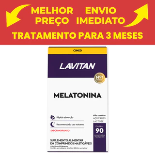 Melatonina Sabor Morango 90 comprimidos - Lavitan Cimed em Oferta na Shopee