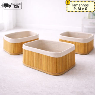 Cesto Organizador de Bambu Multiuso Porta Objetos e Roupas Multiuso em Oferta na Shopee