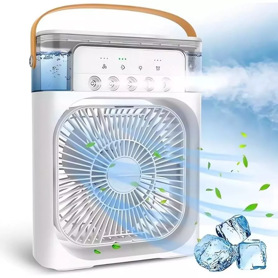 Ventilador Umidificador De Ar Portátil Climatizador 3 Em 1 Silencioso Para Mesa