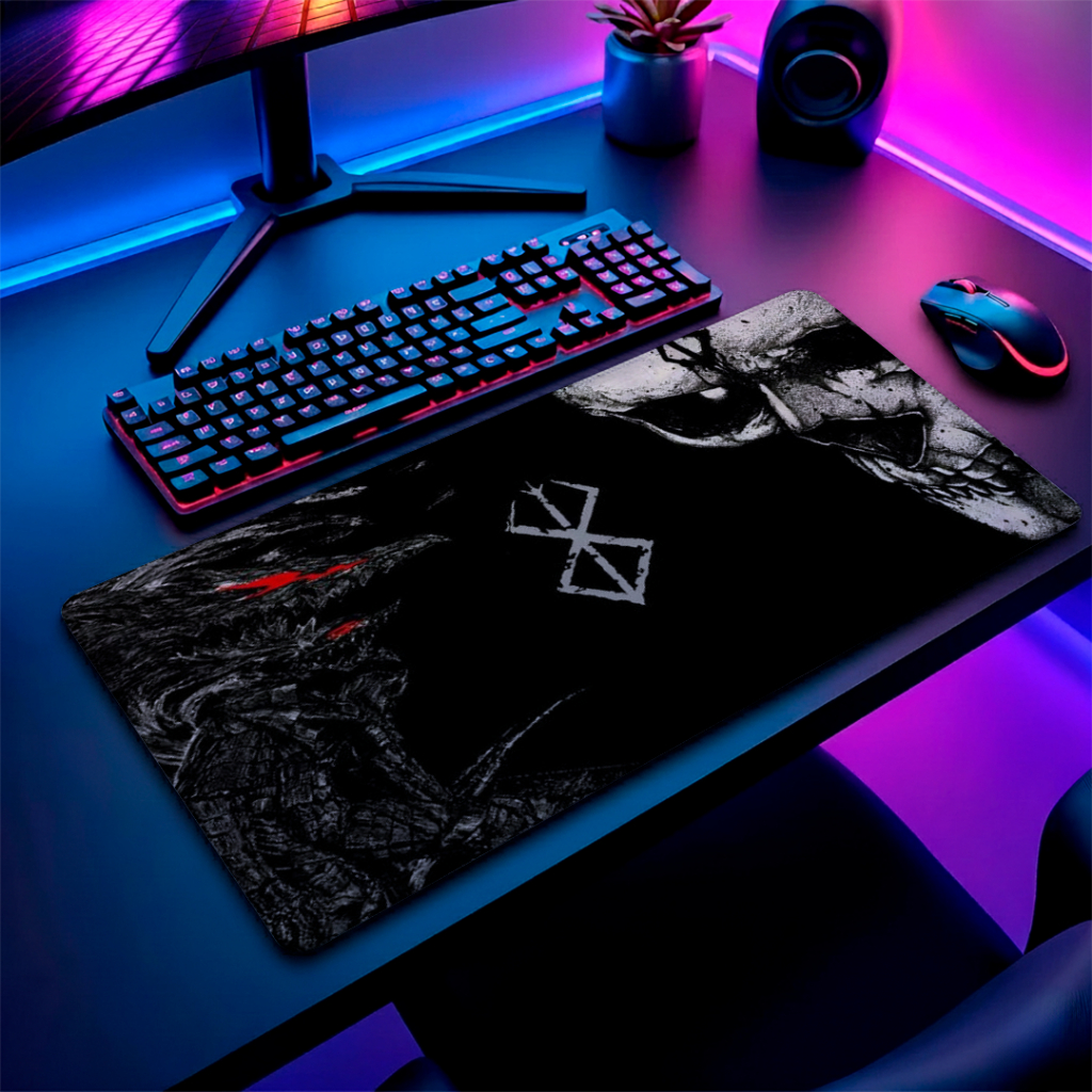 Mouse Pad Gamer Speed Antiderrapante Com Tematica de Dark Anime Berserk