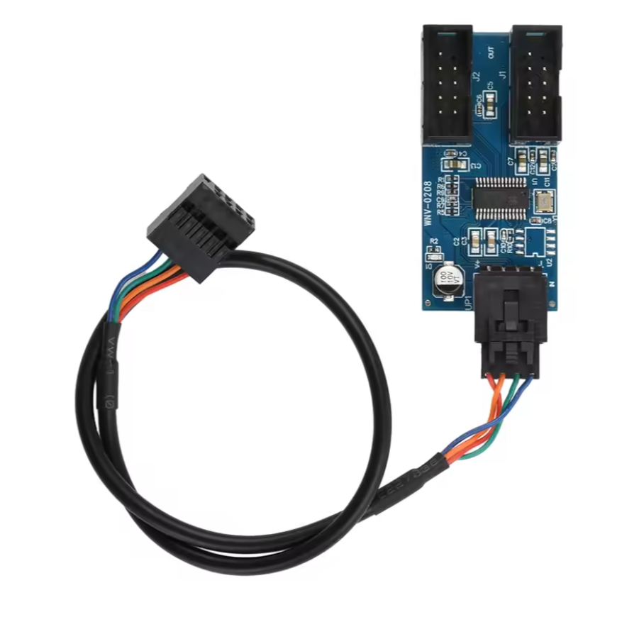 Adaptador USB interno 9 pinos 2.0 | Divisor Y 1 p/ 2 | Hub splitter USB ...