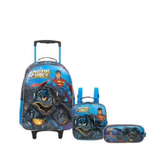 Kit Mochila Rodinha Estojo Lancheira Escolar Infantil Volta Aulas Completo Batman e Super homem em Oferta na Shopee